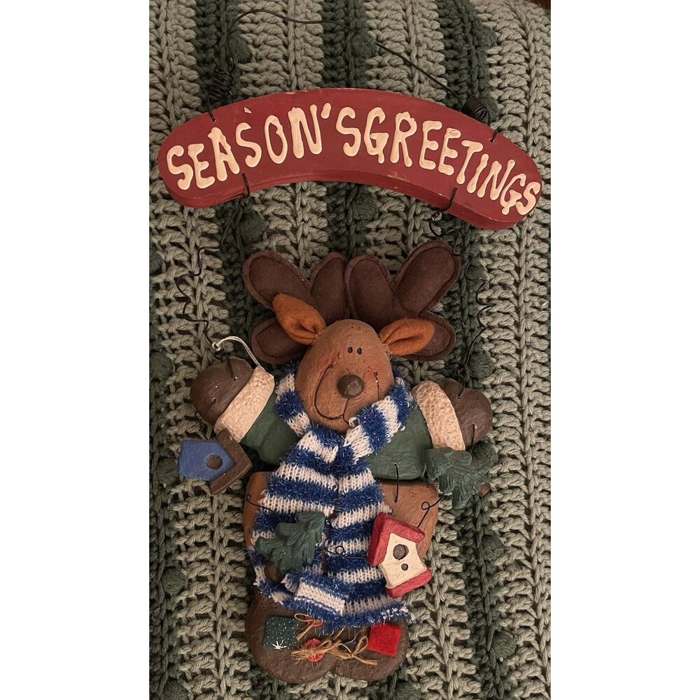 Seasons Greetings Raindeer Wall Door Hanging Decor